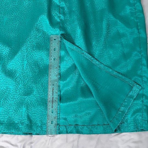 Vintage 80s 90s Erika's Place Green Dress - Picture 14 of 16